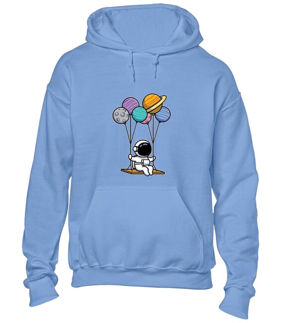 Planet Balloons Astronaut Hoodie Hoody Unisex Funny Spaceman Cool Cute Fashion Design Top Galaxy Space Present Gift Idea Etsy UK