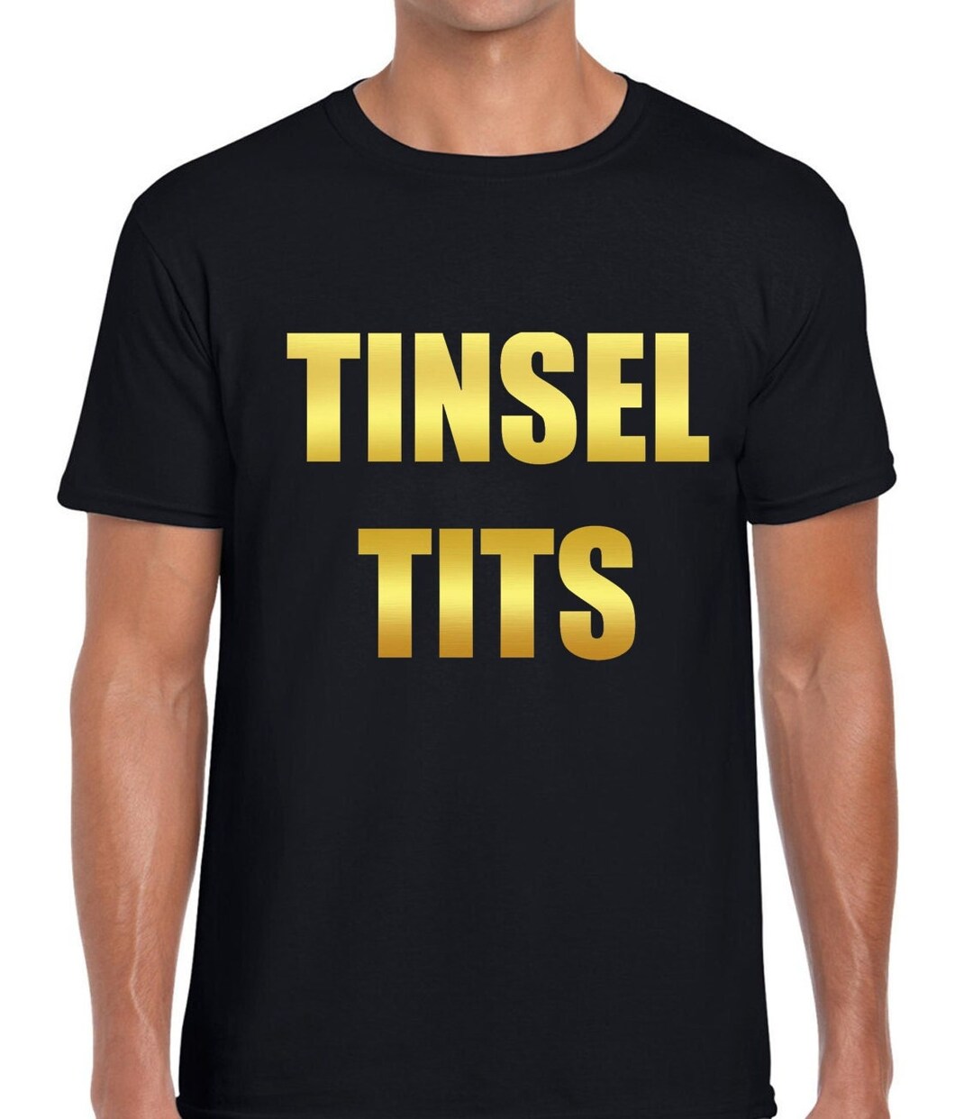 Tinsel Tits Christmas Mens T Shirt Unisex Funny Joke Rude Novelty