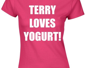 Terry loves yogurt ladies t shirt womens funny brooklyn nine crews lavender series gift present