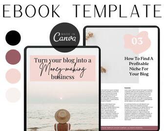 Ebook Template Canva Business Pink | Business Ebook Guide | Lead Magnet | Freebie template | Coaching Ebook | Course Creator template | Blog