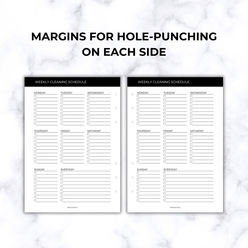 Weekly Cleaning Schedule Printable Planner Template Weekly Cleaning To