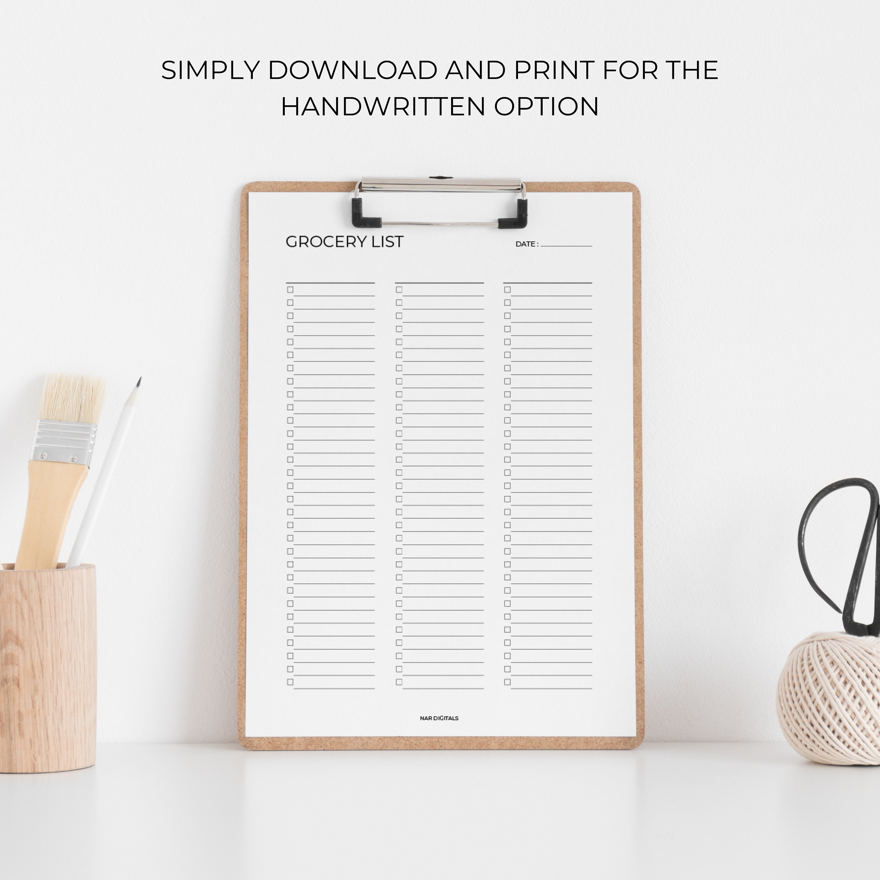 Basic Grocery List Printable Template Food Shopping List Planner A4 ...