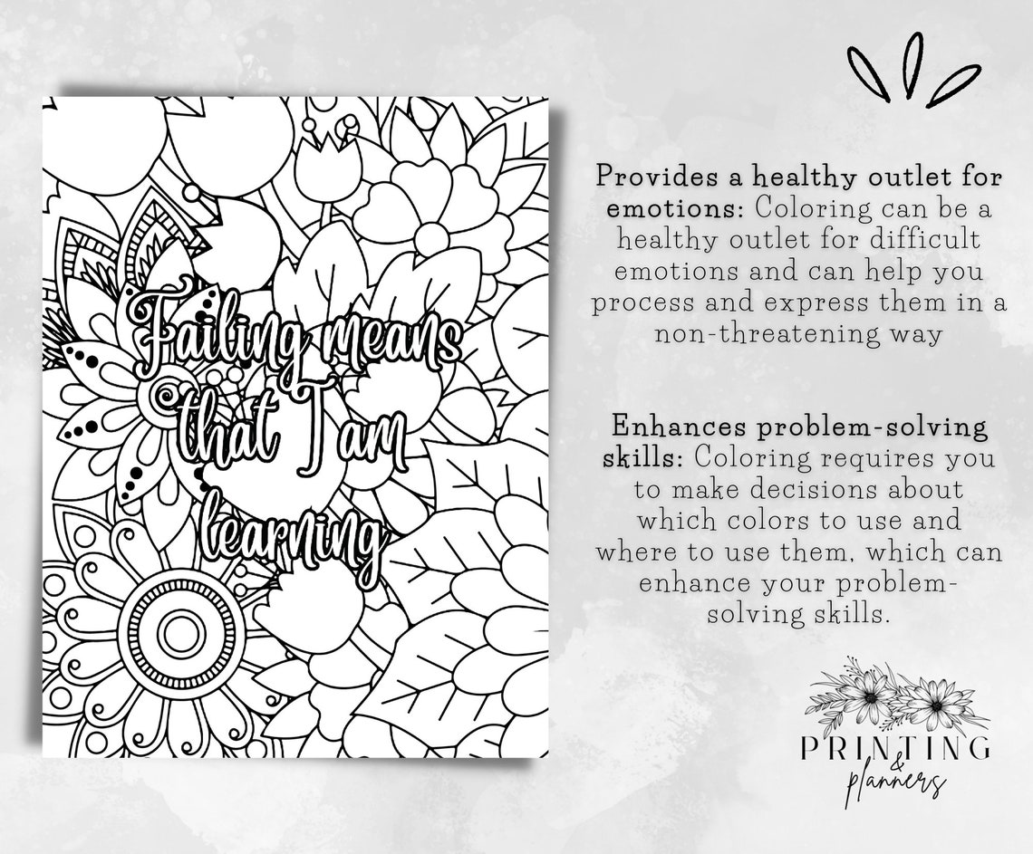 Printable Adult / Teen Colouring Pages With Positive Affirmations for ...