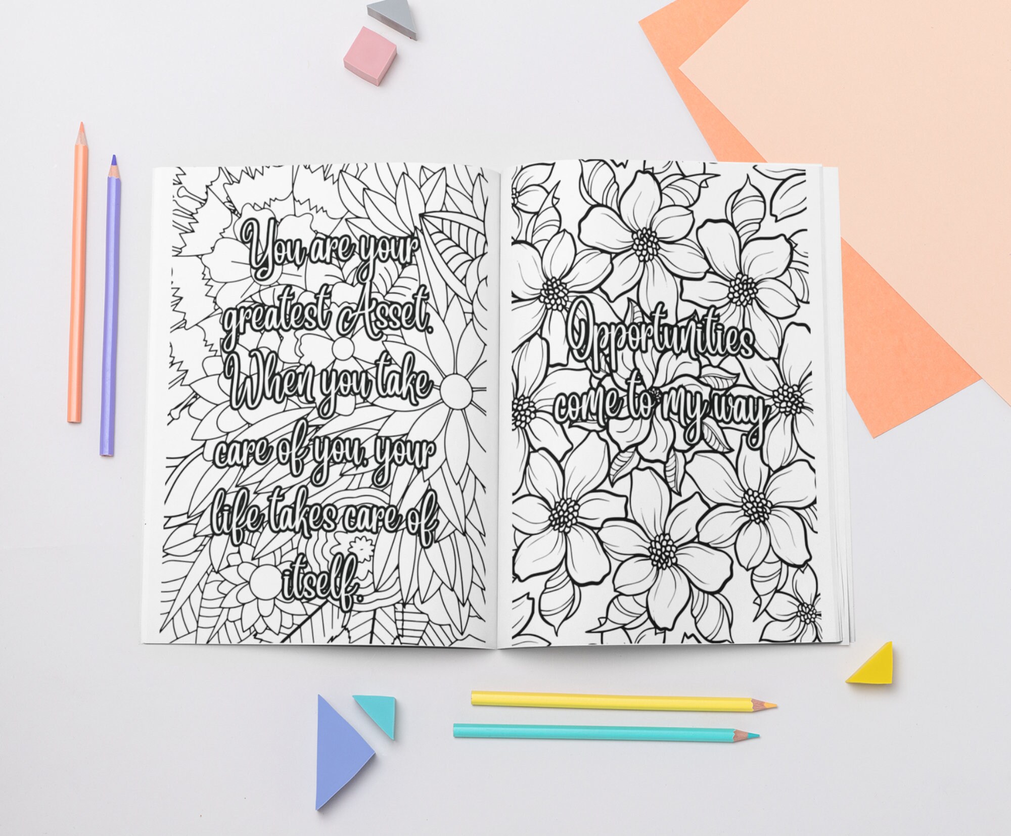 Printable Adult / Teen Colouring Pages With Positive Affirmations for ...