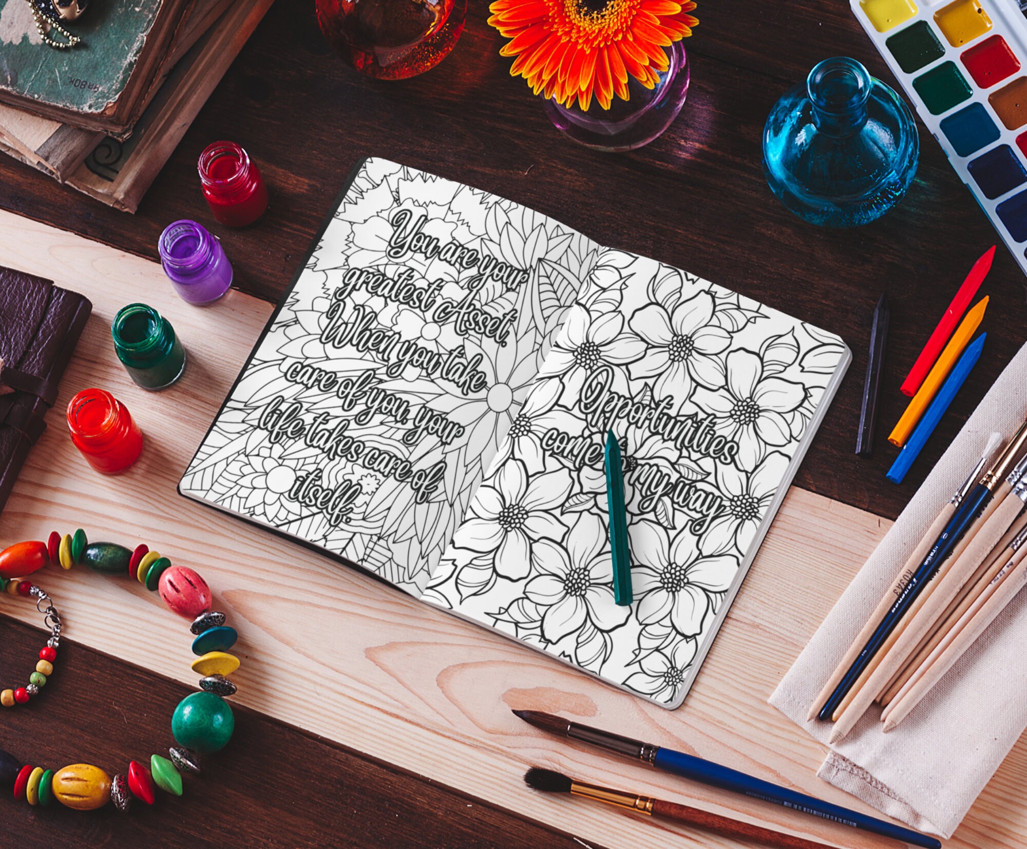Printable Adult / Teen Colouring Pages With Positive Affirmations for ...