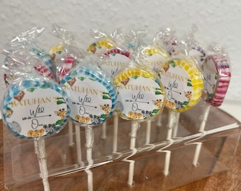 Favor Personalized 15 Holes Lollipop Stand, Lollipop, Birthday Candy Mevlit Sünnet Baptism Welcome Baby Candy Bar Hediye