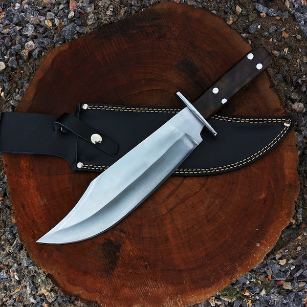 Condor Undertaker Bowie Fixed Blade Knife | Hunting Knives with Sheath | Stainless Steel | Walnut Wood | Full Tang Bowie | Gift for Men