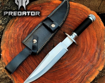 Handmade Predator Movie Knife: Jack Crain Replica, 5160 Steel, Leather Sheath
