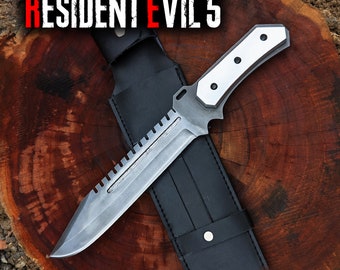 Resident Evil 5 Albert Wesker Knife: Acid Washed D2 Steel Blade, Full Tang