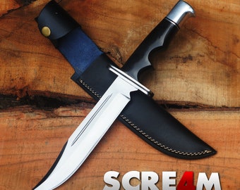 Scream Replica Knife: Bloody Ghostface Replica Buck 120 Hunting Knife | Movie Replica | Horror Movie Prop | Real Blade