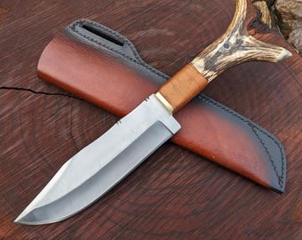 Handmade Legends of the Fall Replica Tristan's Knife: Stainless Steel Blade, Antler Handle