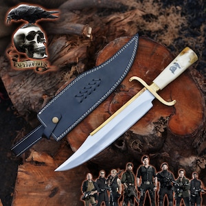 Expendables Movie Replica Bowie Knife: Handmade Carbon Steel, Camel Bone Handle