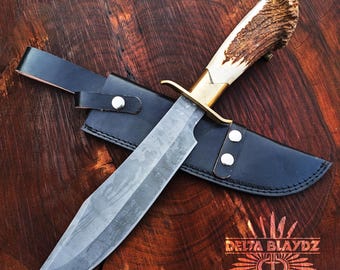 Inglourious Basterds Aldo Raine Replica Bowiemesser: Handgefertigte D2 Stahlklinge mit Lederscheide