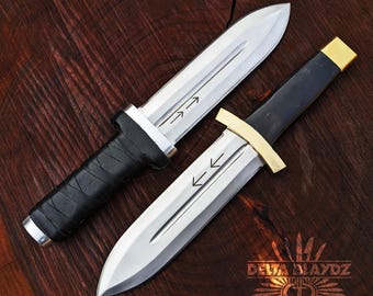 Handgemachte Vinland Saga Thorfinn Dolche: D2 Steel Anime Replika mit Lederscheide