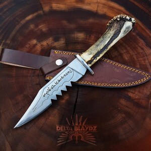 Supernatural Ruby Knife Replica | Demon K-illing Inspired Blade with Leather Sheath | Handmade Movie Prop | Real Antler Handle | Christmas Gift | Cosplay Prop | Gift for Him | TV Show Replica Knife with Free Sheath | Ruby's knife | Supernatural replica | Knife prop | Movie prop | Personalized Knife | Gift for Him | Gift for Men | Birthday Gift | Anniversary Gift | Wedding Gift | Outdoor Knife | Hunting Knife | Groomsmen Gift Knife | Best Men Gift | Gift for Father.