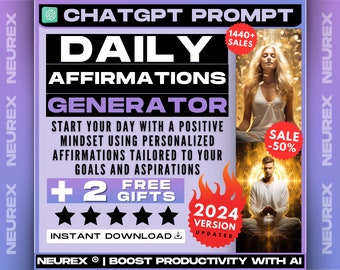 ChatGPT Daily Affirmations Prompts, Positive Statement, Self-Empowerment, Mindset Shift, Personal Growth, Daily Inspiration, Self-Confidence