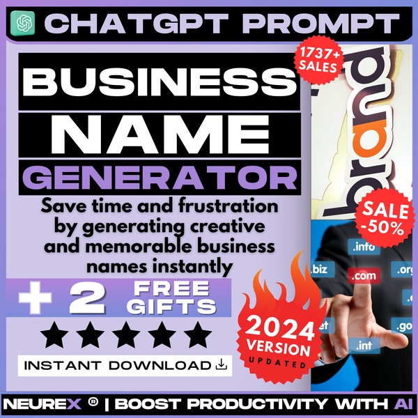 ChatGPT Business Name Generator Prompt, Company Naming, Brand Identity, Creative Names, Business Launch, Entrepreneurship, Startup Ideas