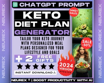 ChatGPT Keto Diet Plan Prompt, Low-Carb Recipes, Ketogenic Guide, Weight Loss Plan, Keto Meals, Nutritional Strategies, Health Optimization