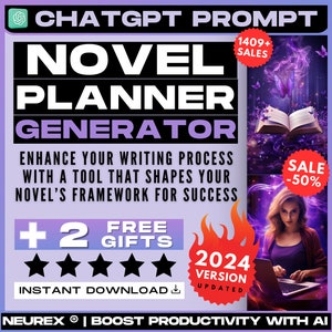 ChatGPT Novel Planner Generator Prompt, Organize Book Structure, Story Mapping Tool, Writing Process Enhancer, Creative Plot Design