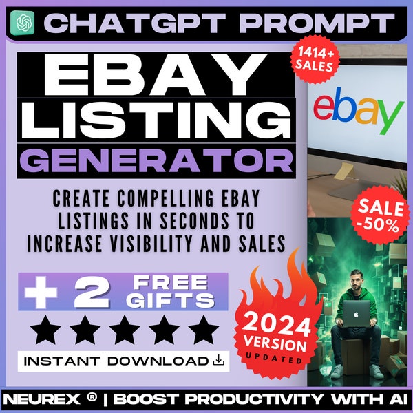 ChatGPT eBay Listing Generator Prompt, Online Sales, Product Description, E-commerce Success, Auction Detailing, Marketplace Optimization