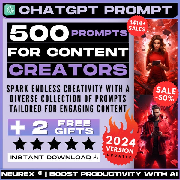 ChatGPT Prompts for Content Creators , Blog Ideas, Video Topics, Article Inspiration, Social Media Content, Creative Writing, Post Ideas