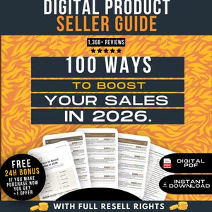 100 Boost Etsy Sales in 2026, Etsy Seller Guide, Increase Etsy Sales, Digital Business Growth, Marketing Strategies, Etsy Shop Kit