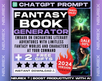 How to create an fantasy book? Fantasy Book Generator, magical storytelling, mythical world building, epic tale creation, writing tool