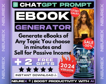 Passives ChatGPT-Einkommen mit E-Books, E-Book-Generator, ChatGPT-Eingabeaufforderungen für E-Books, AI-E-Books, E-Book-PDFs, Chatgpt-Buchschreiben, E-Book-Schreiben