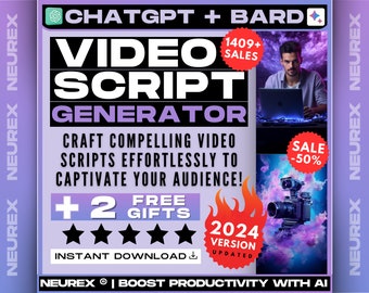 ChatGPT Video Script Writer Prompt, Engage Viewers, Boost YouTube SEO, Scriptwriting Software, Creative Content Generation, Video Marketing