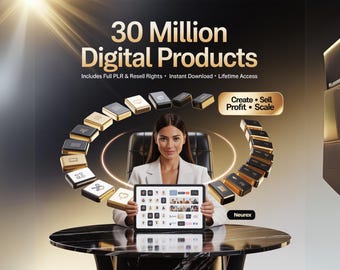 Digital Products Mega Bundle • 30M+ PLR MRR Files • Resell License • DFY Content • Passive Income Kit • Business to Sell as Yours