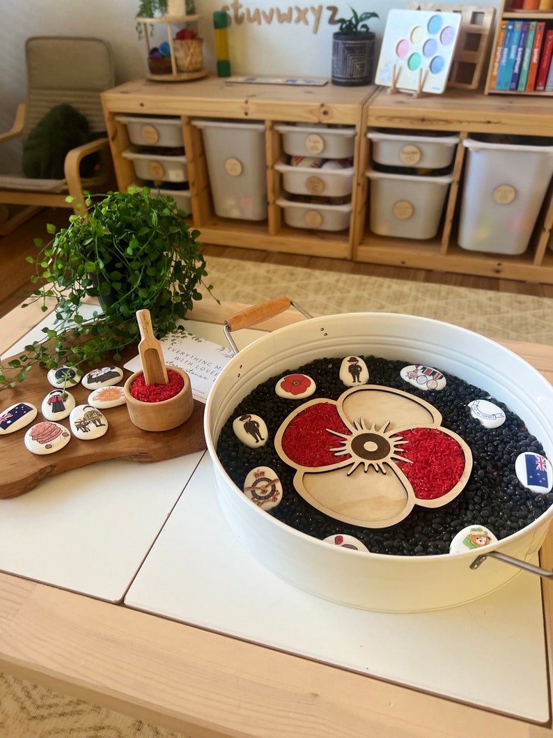 Anzac Day Story Stones Stones and the Tray