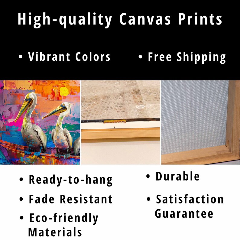 Colorful Pelican Canvas Print: Abstract Coastal Bird Art - Etsy