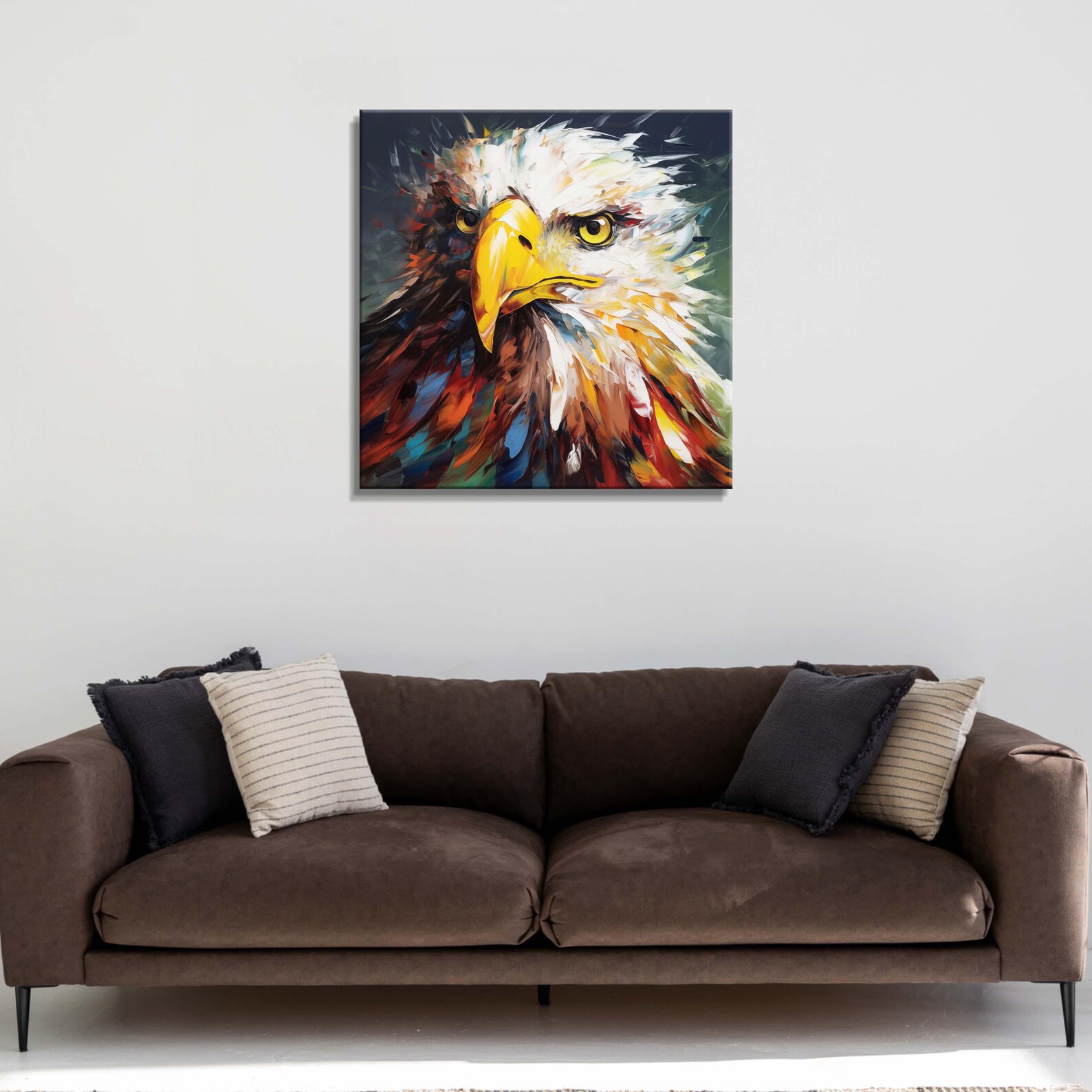 Bold Bald Eagle Canvas Art, Colorful Oil Painting Style - Etsy