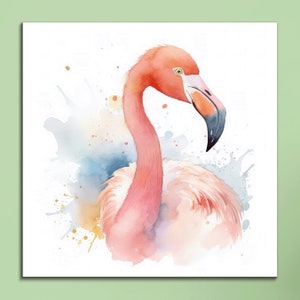 Pastel Flamingo Canvas Wall Art: Whimsical Nursery Decor