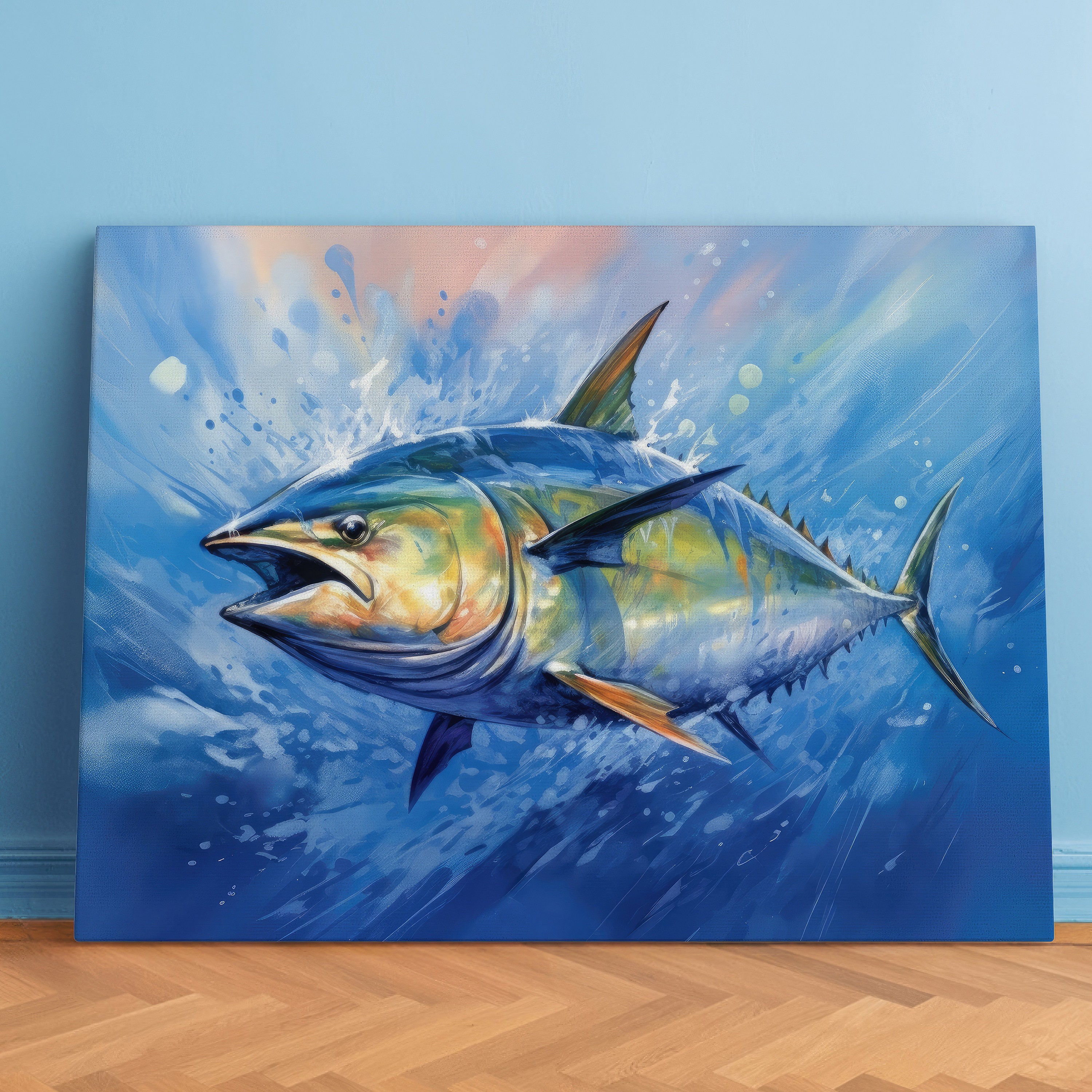 Tuna Canvas Print: Bold Marine Wildlife Art, Ocean Predator Decor