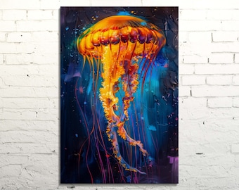 Abstract Jellyfish Canvas Print: Luminous Ocean Wall Art