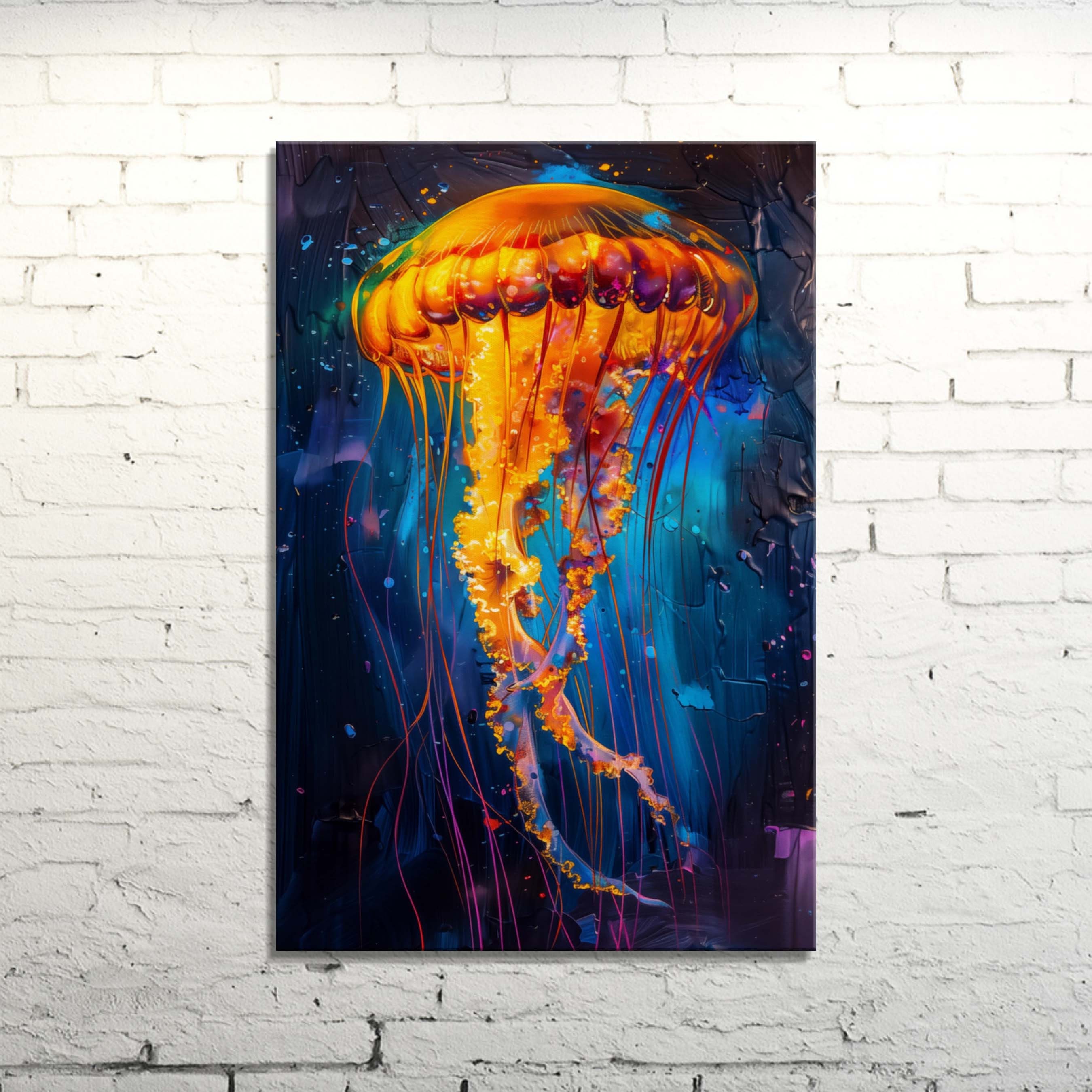 Abstract Jellyfish Canvas Print: Luminous Ocean Wall Art