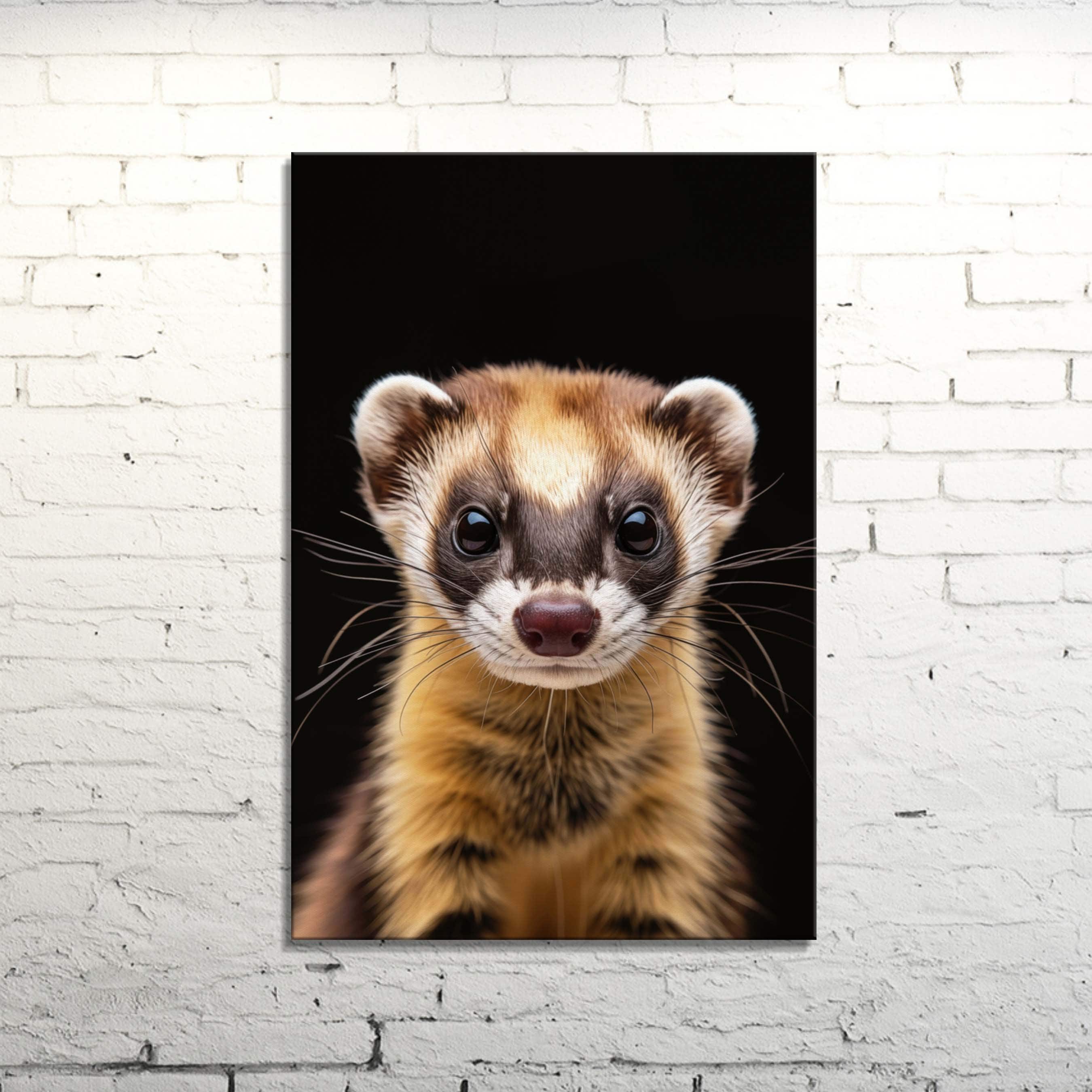 Black-Footed Ferret Canvas Print: Whimsical Wildlife Art