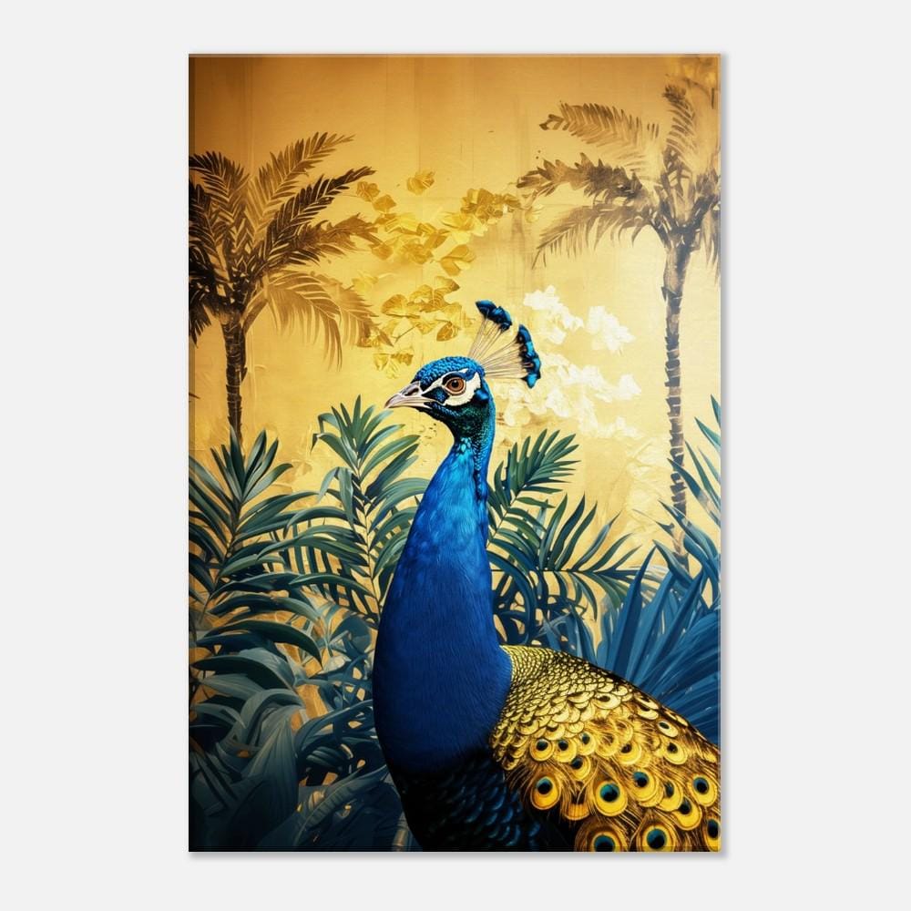 Peacock Canvas Print: Tropical Glamorous Forest Wall Art