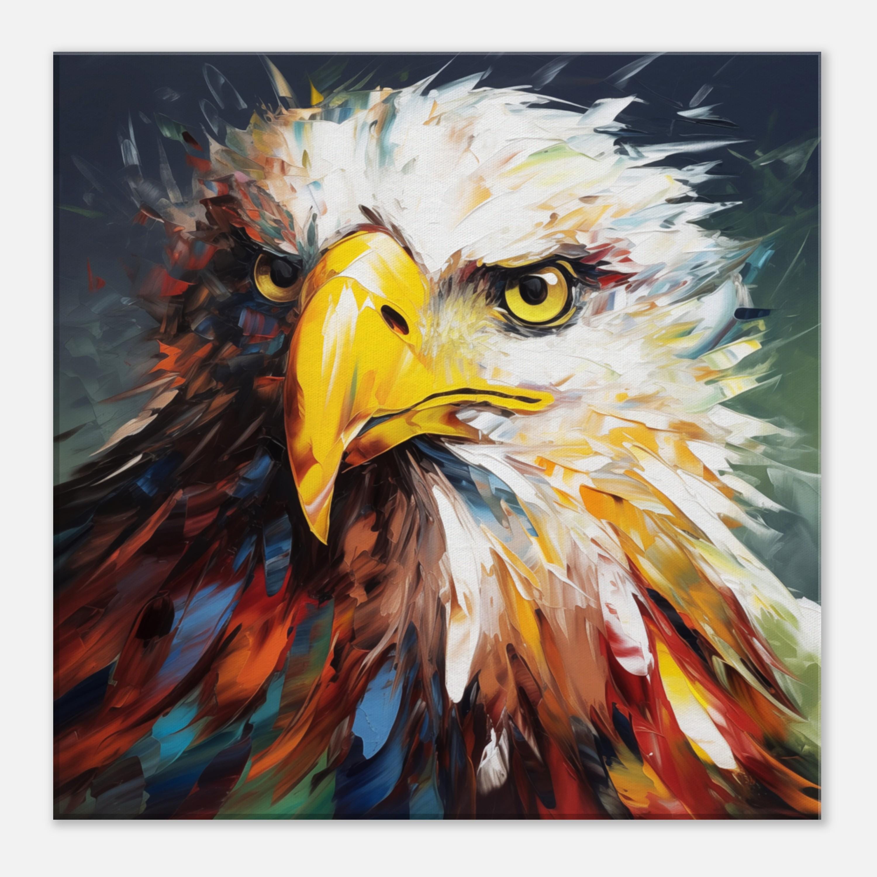 Bold Bald Eagle Canvas Art, Colorful Oil Painting Style - Etsy Canada