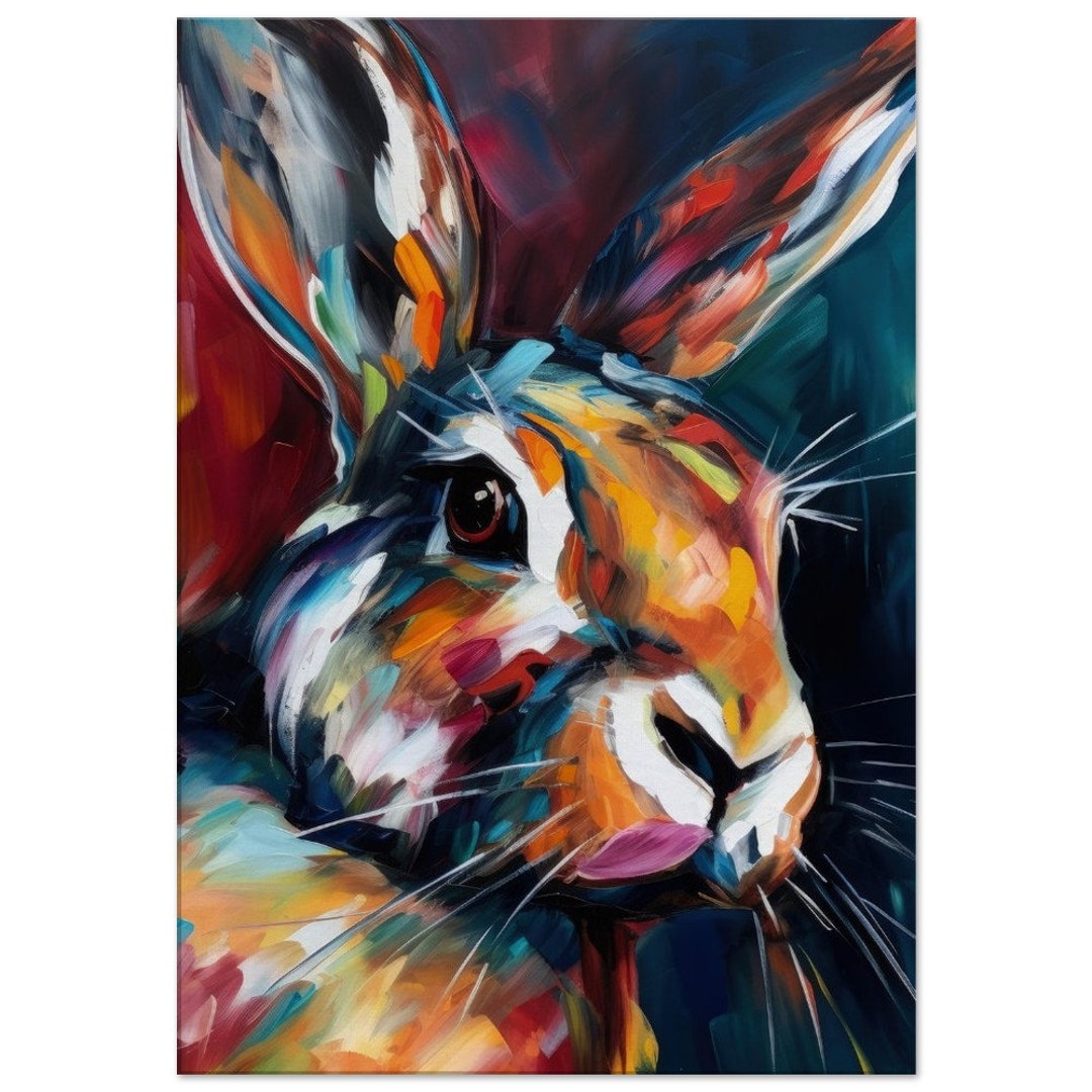 Rabbit Paint By Number Kit, Animal Painting Kit, Adult Color By Number