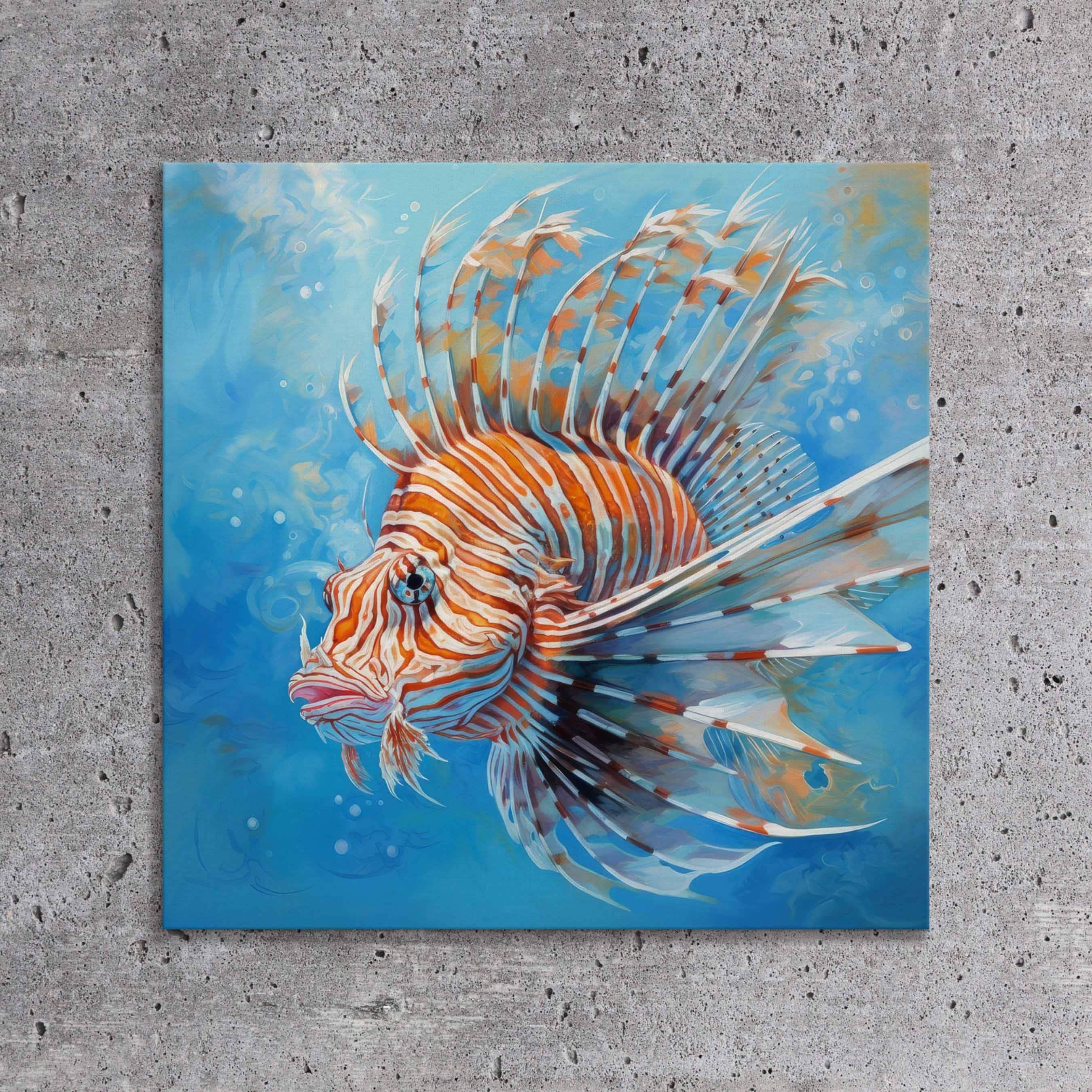 Lionfish Portrait Canvas Art: Vibrant Marine Wildlife Wall Decor
