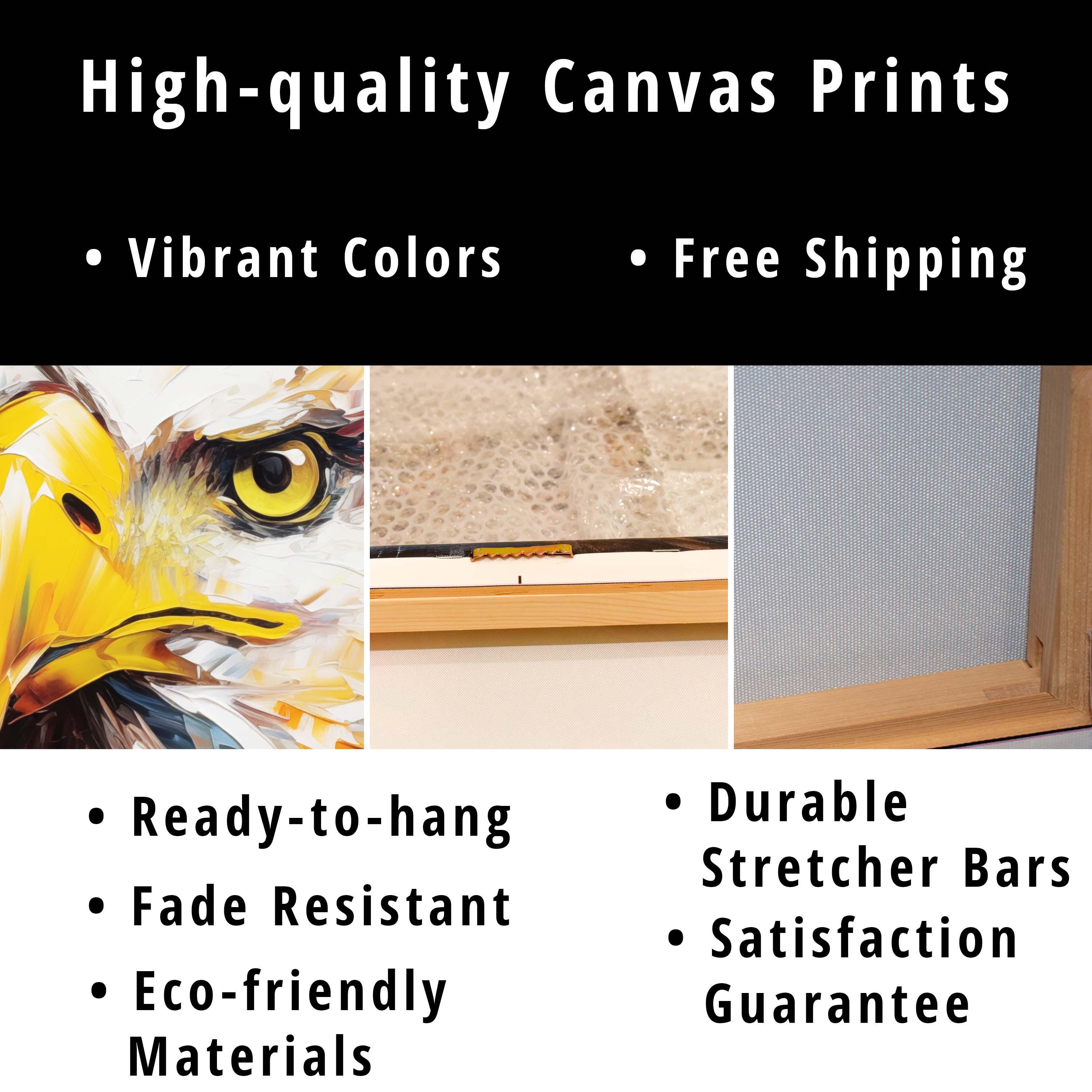 Bold Bald Eagle Canvas Art, Colorful Oil Painting Style - Etsy