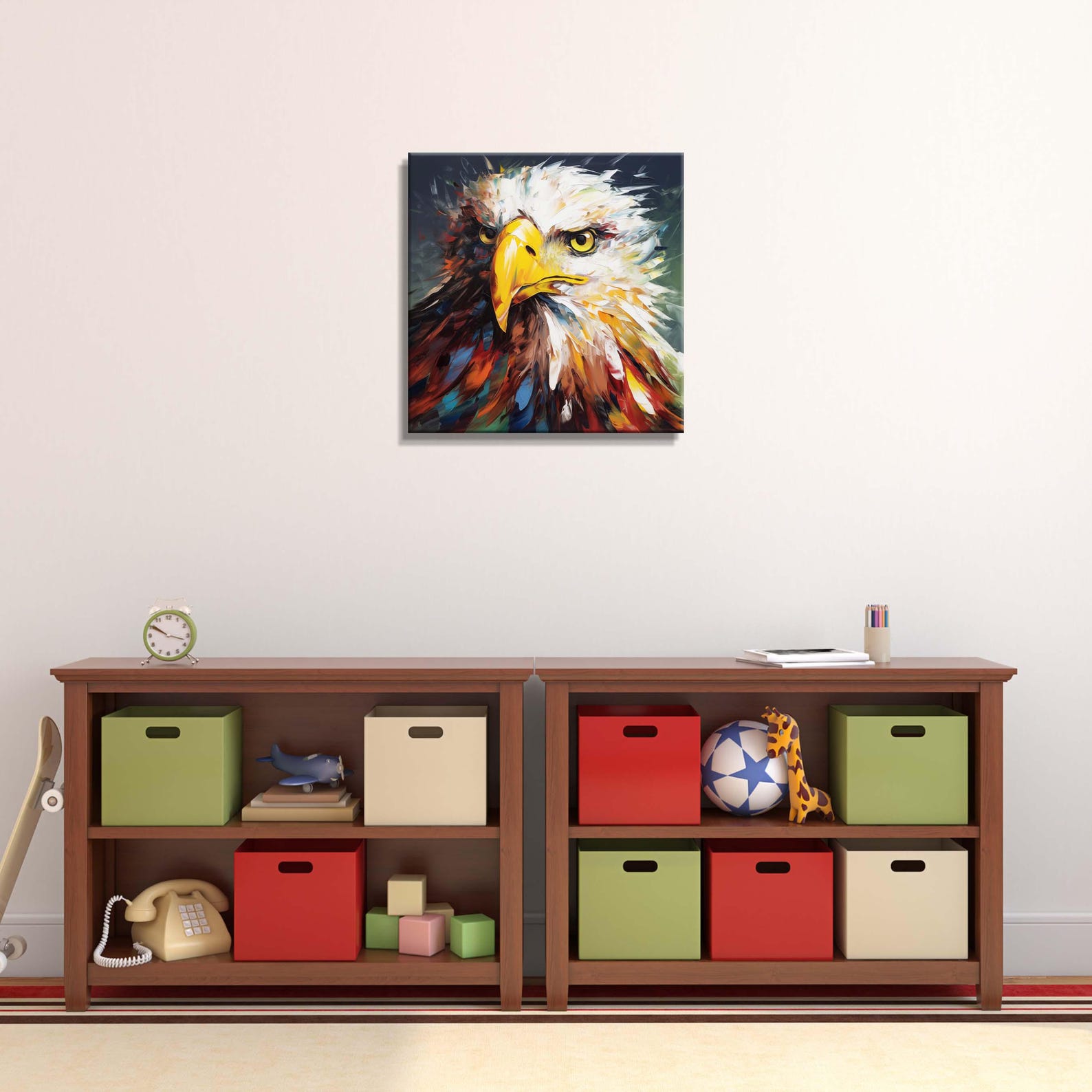 Bold Bald Eagle Canvas Art, Colorful Oil Painting Style - Etsy