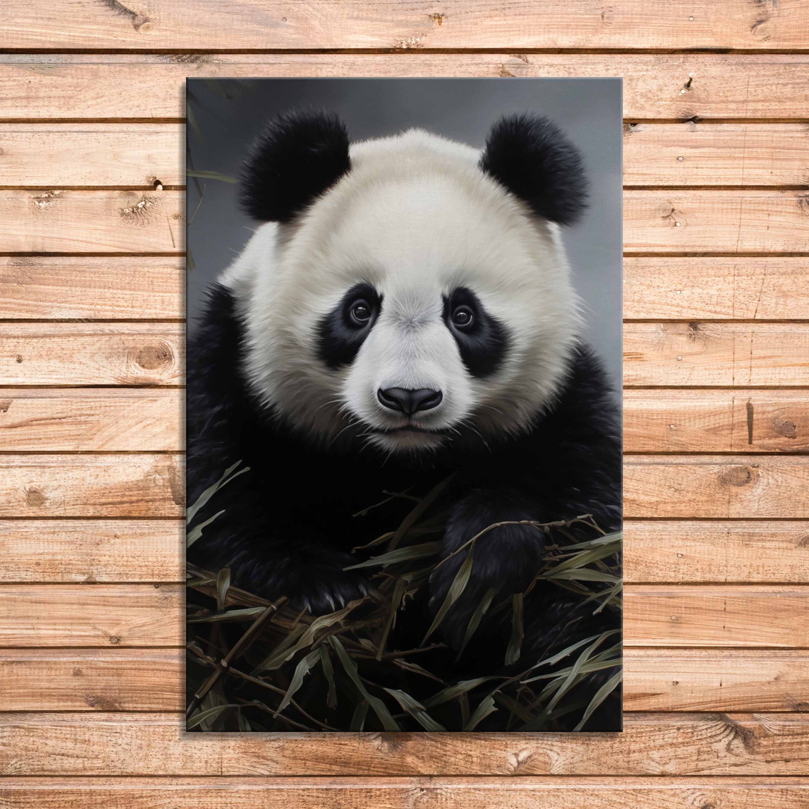 Charming Panda Portrait: Tranquil Wildlife Canvas Art