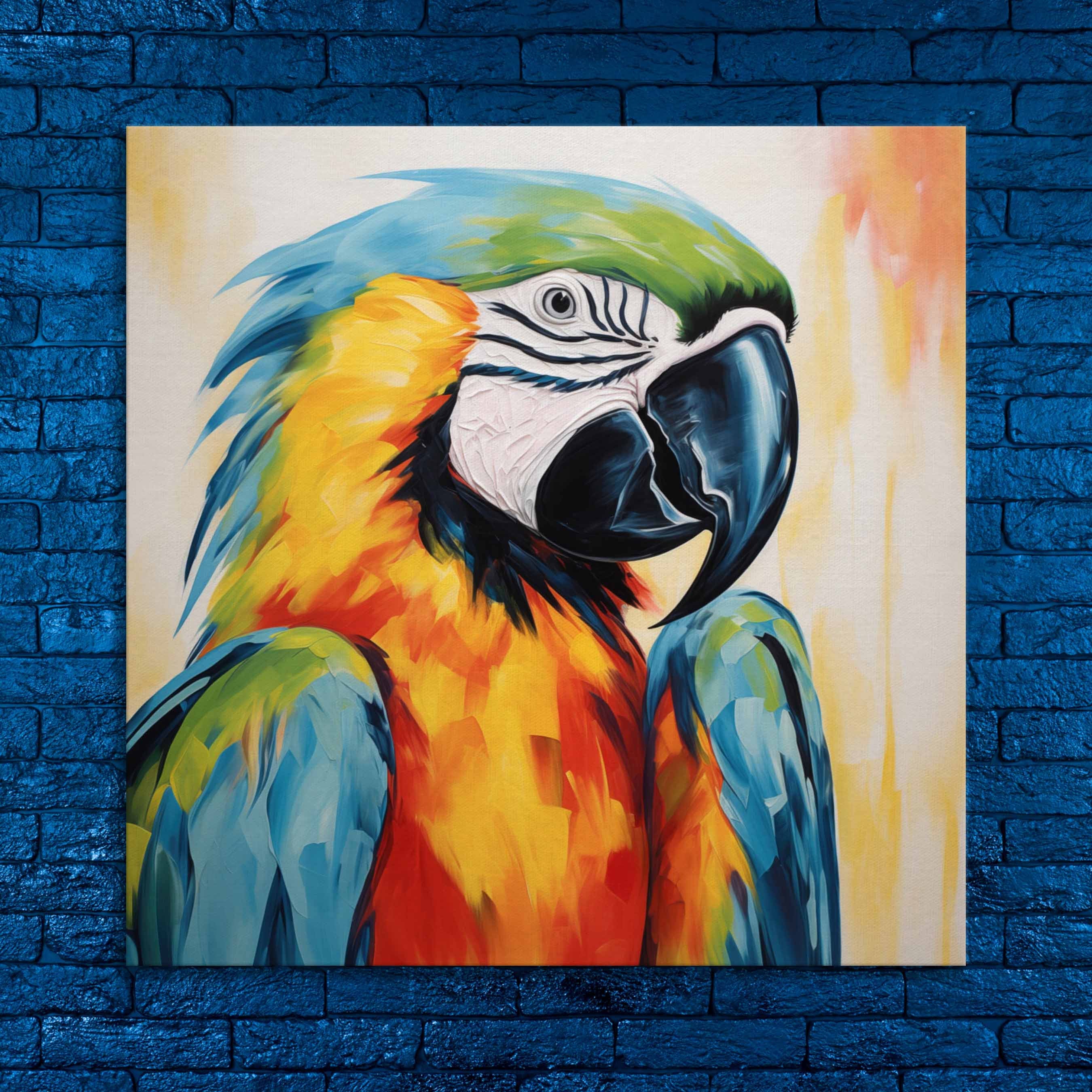 Colorful Macaw Parrot Canvas Print: Tropical Bird Wall Art