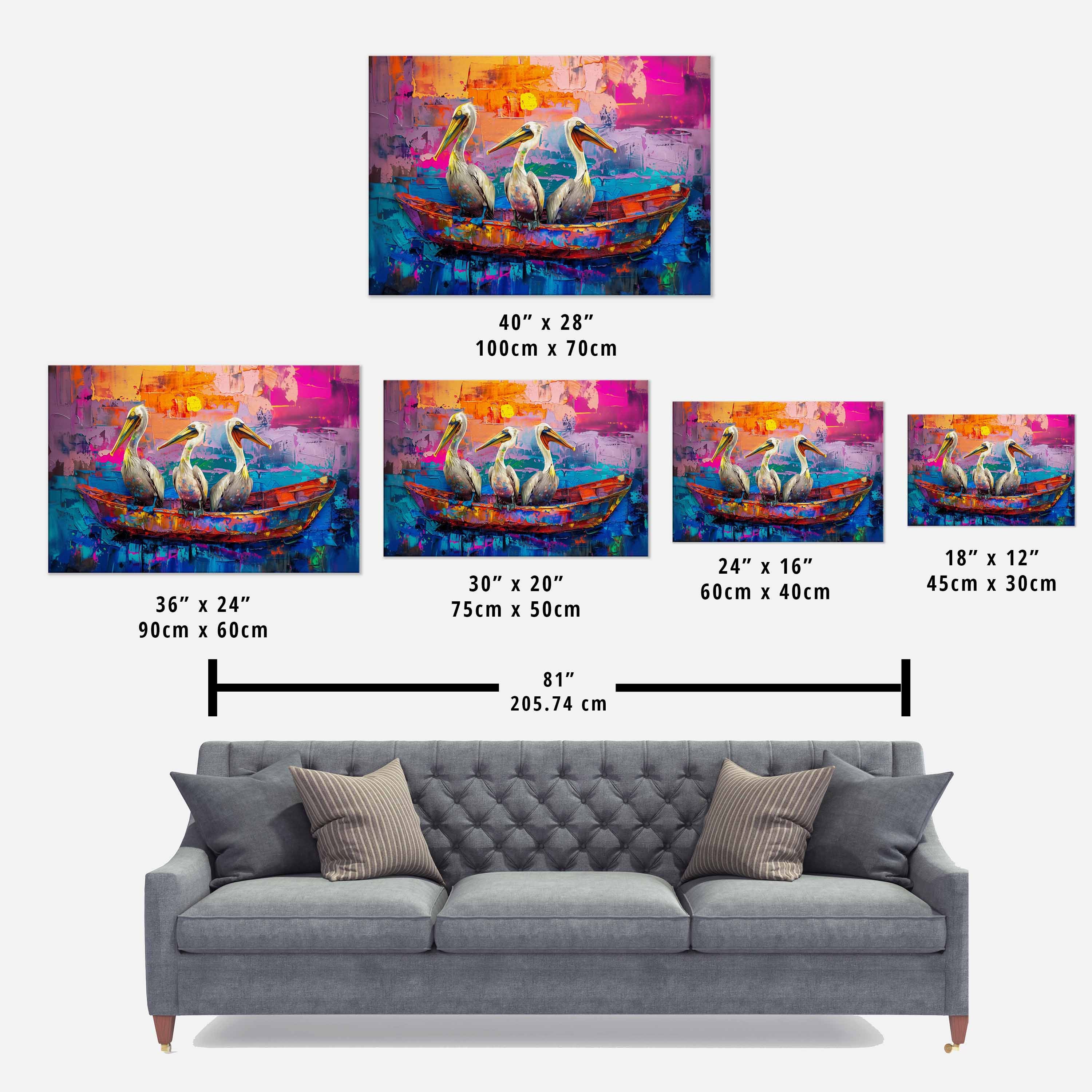 Colorful Pelican Canvas Print: Abstract Coastal Bird Art - Etsy