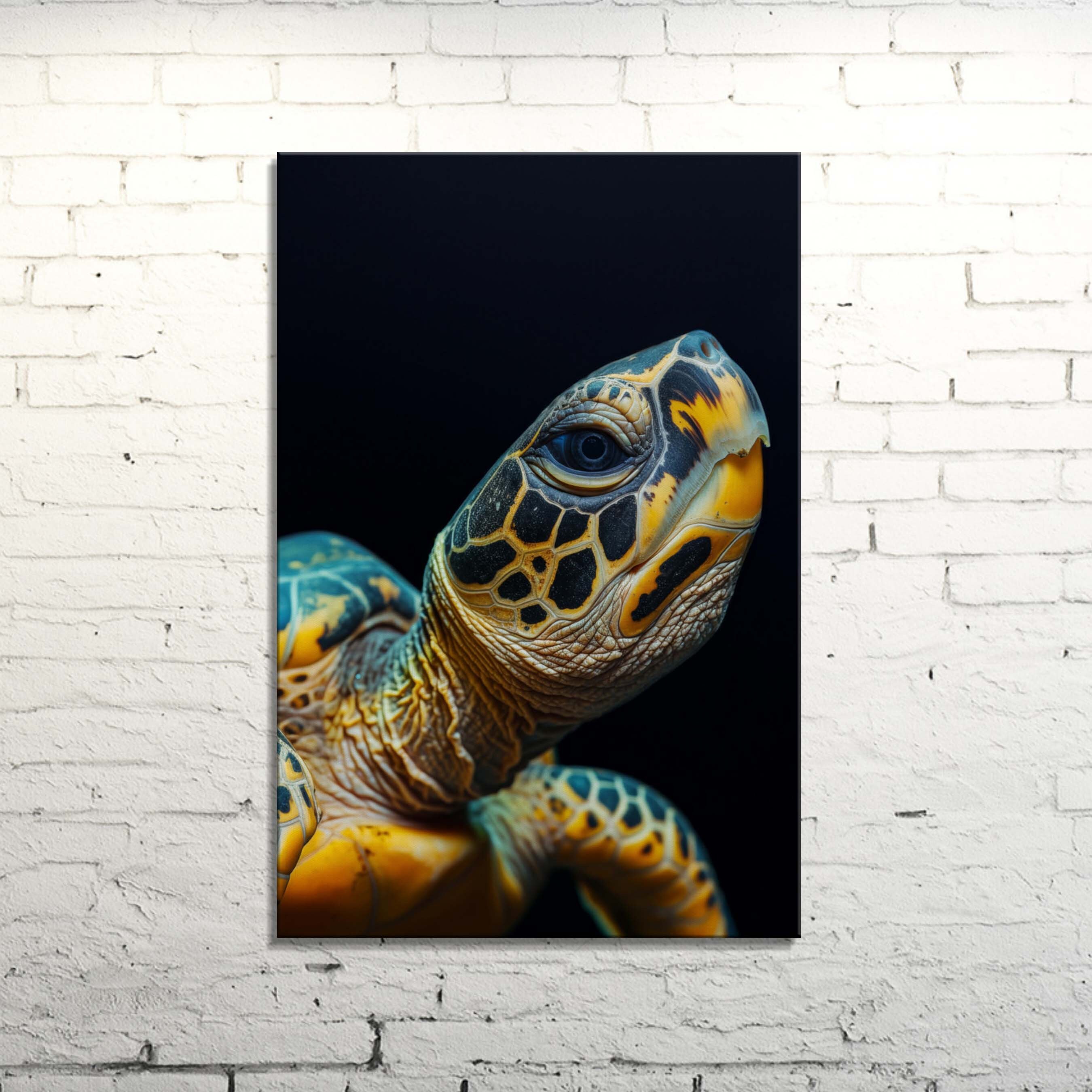 Hawksbill Turtle Art Print: Endangered Species Coastal Decor