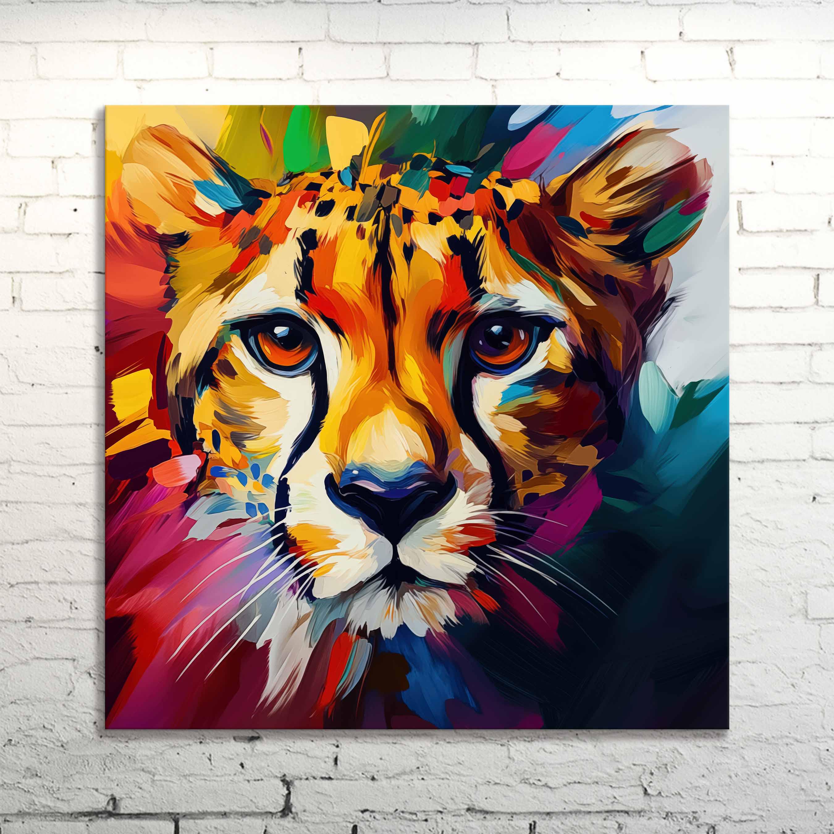 Colorful Cheetah Canvas Print: Modern Wildlife Art
