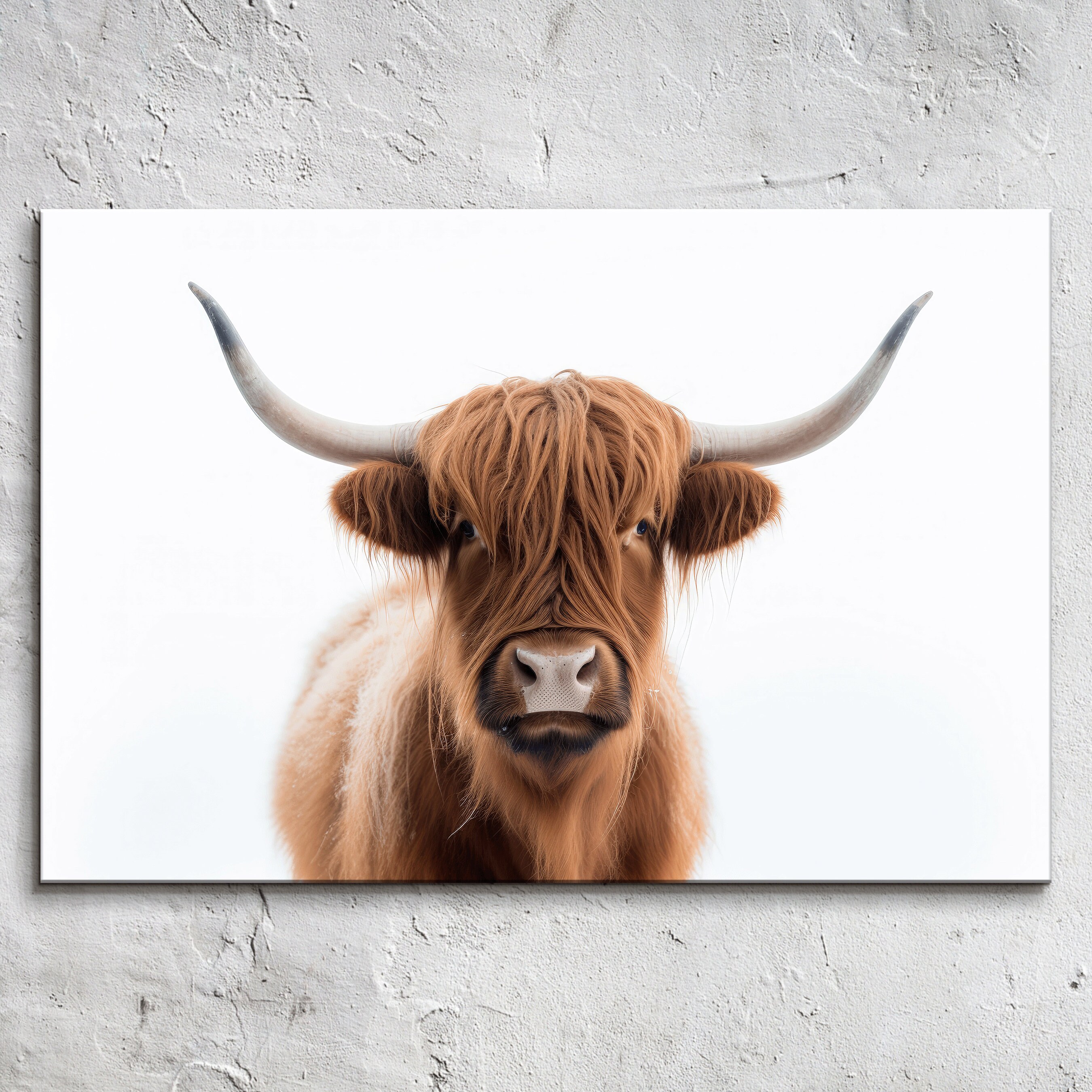 Highland Cow Canvas Print: Modern Farmhouse Wall Art